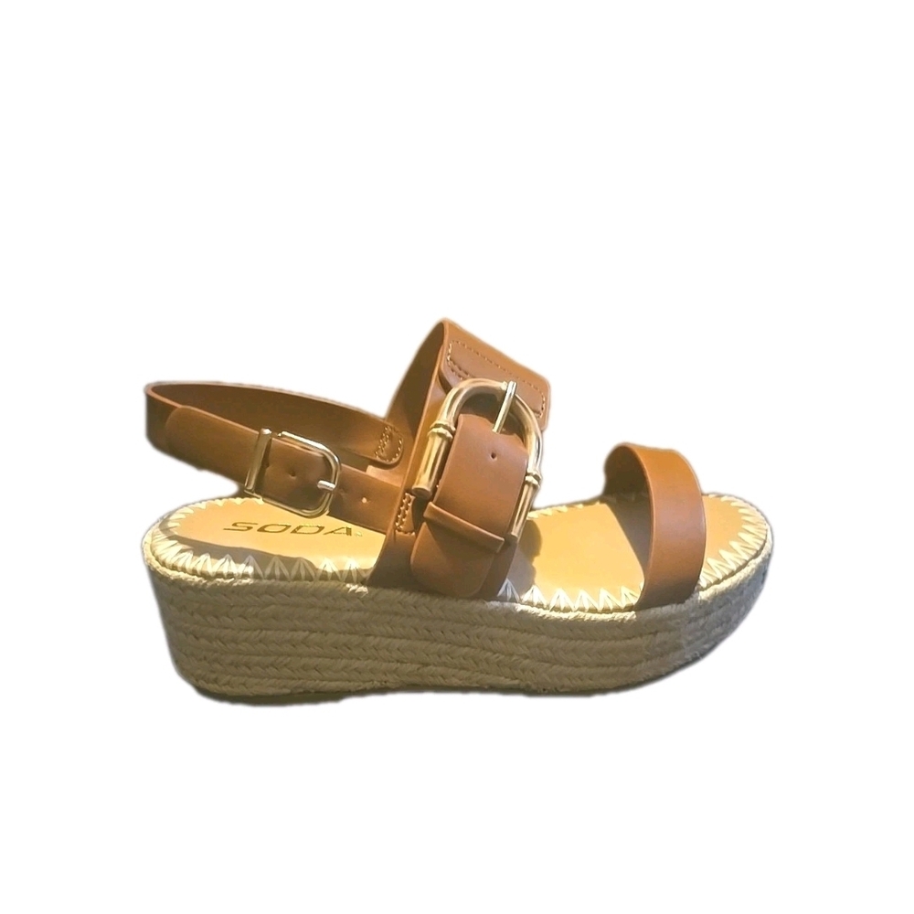 Soda Women's Brown Wedge Sandals